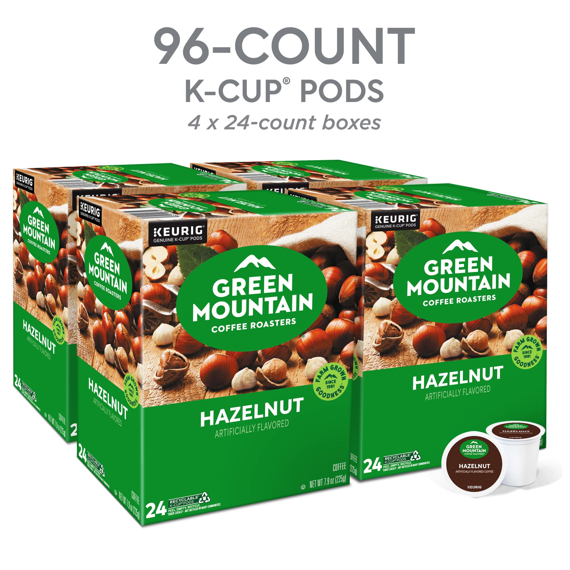 Brewed cup of Green Mountain Hazelnut coffee highlighting smooth light-roast taste