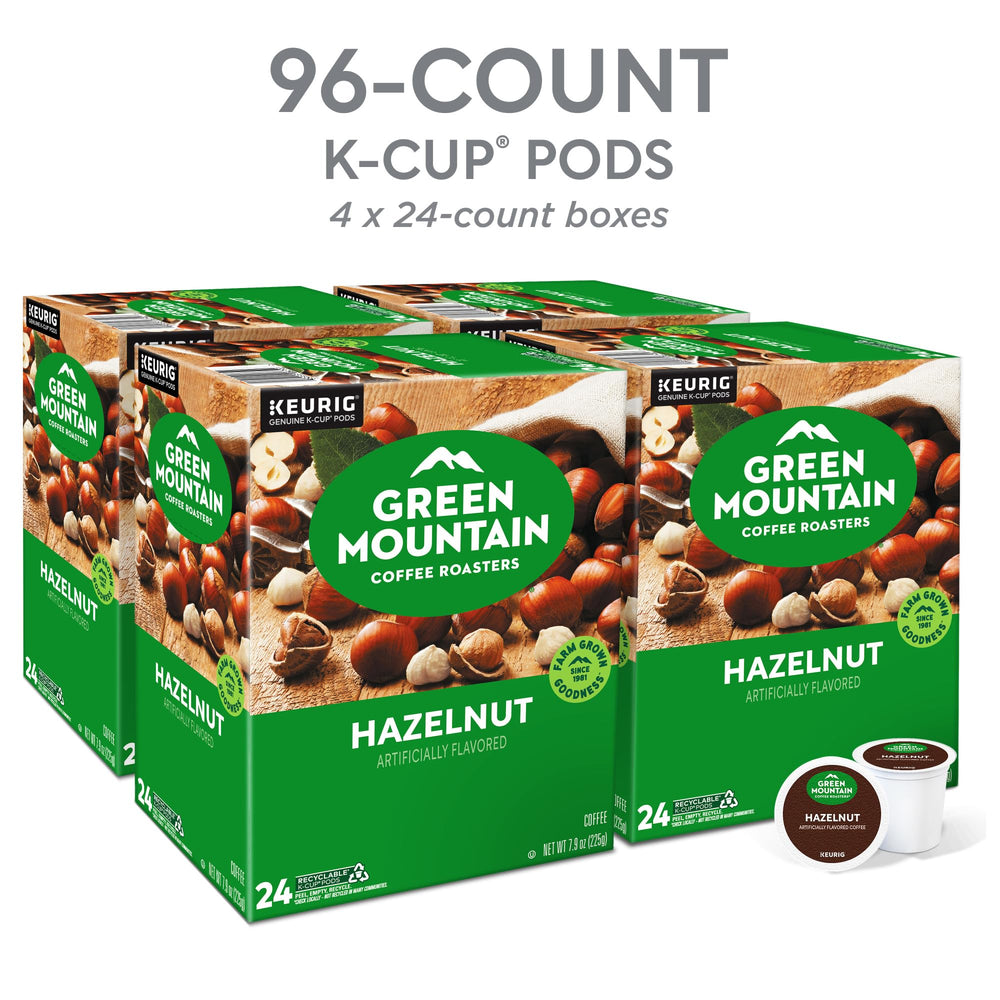 Brewed cup of Green Mountain Hazelnut coffee highlighting smooth light-roast taste