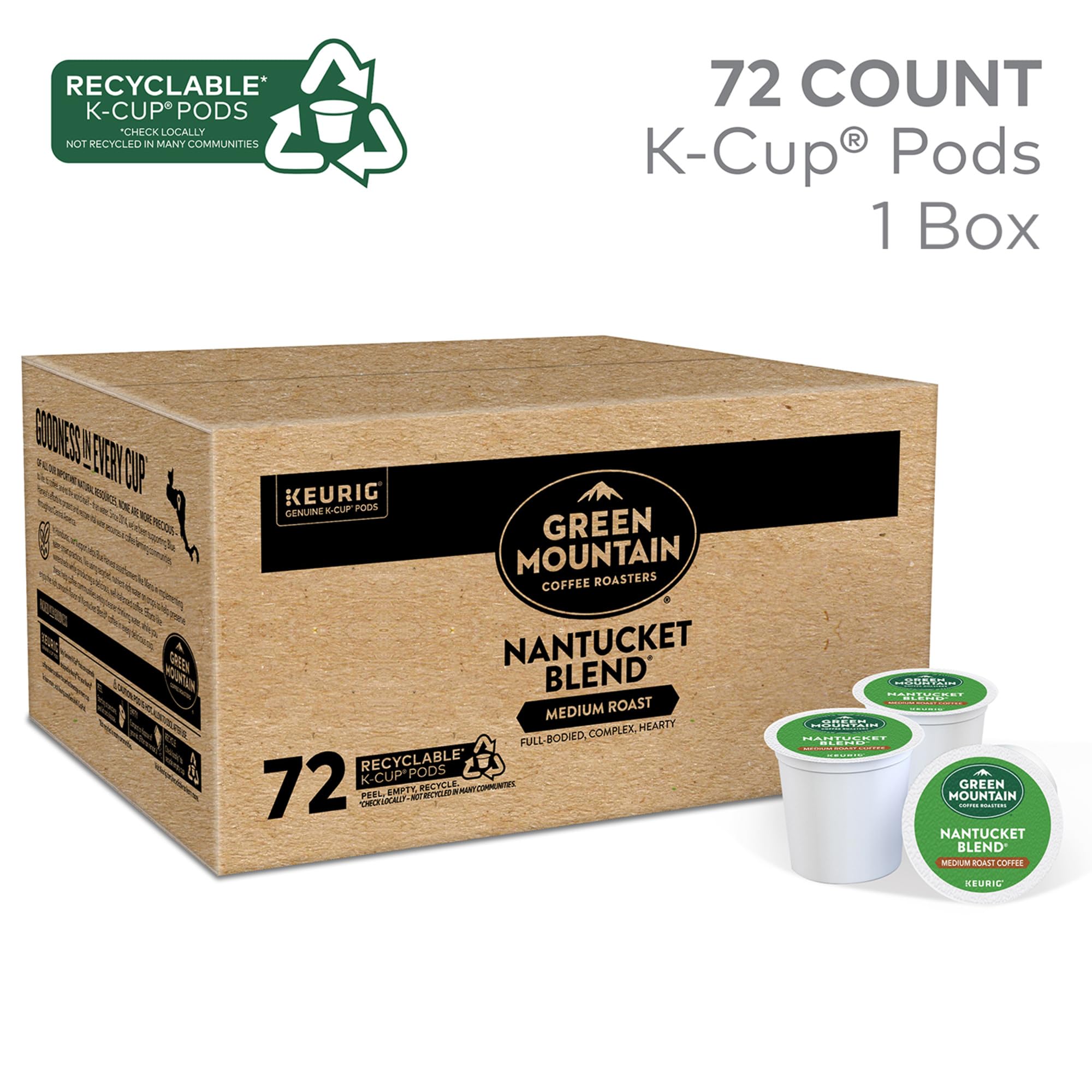 green mountain coffee roasters K-Cup pod top view highlighting easy use