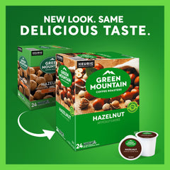 Close-up of a Green Mountain K-Cup pod showing sealed freshness and convenience