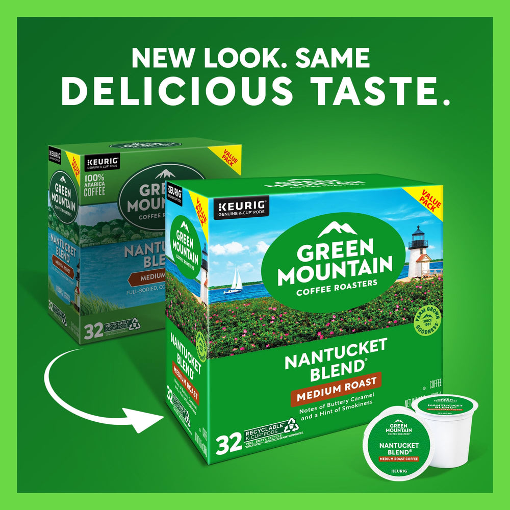 Green Mountain Coffee Roasters K-Cup pod top view highlighting compatibility and freshness