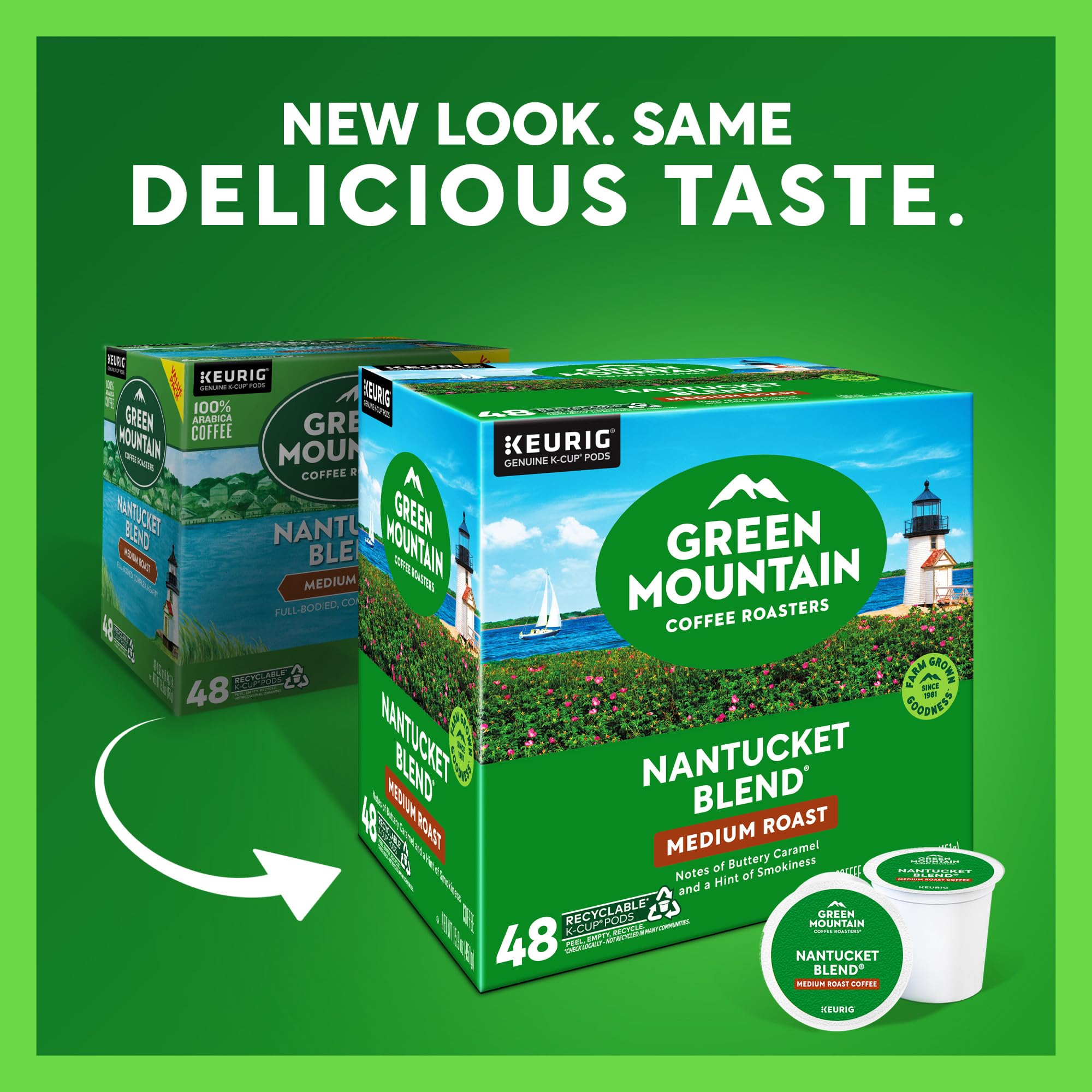 Green Mountain Coffee Roasters single K-Cup pod close-up for quick brewing