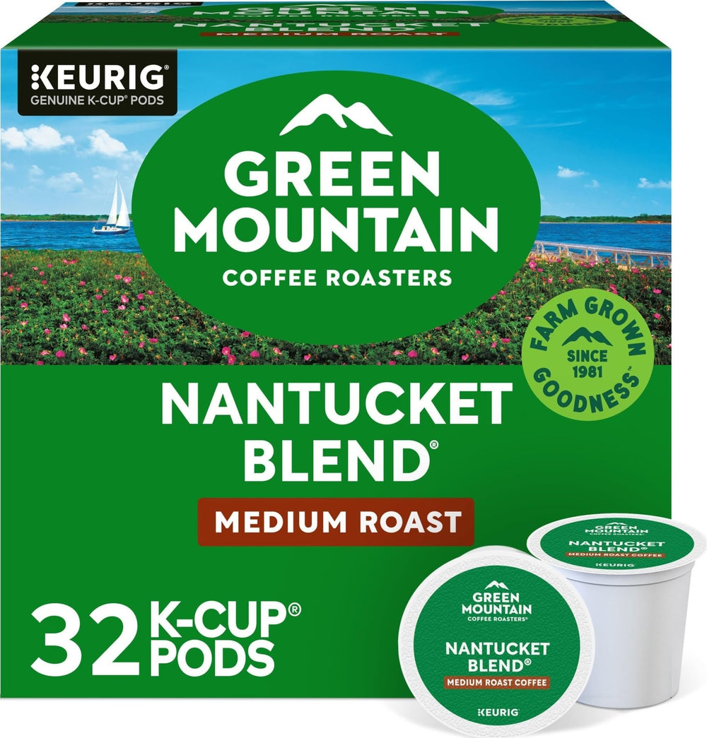 Green Mountain Coffee Roasters front packaging showing blend name and pod count for convenience