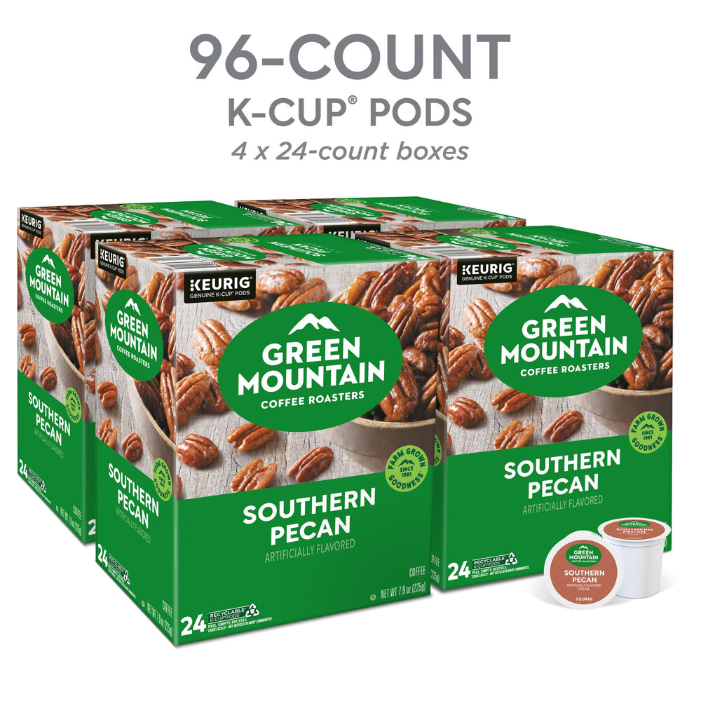 Green Mountain Coffee Roasters pouring brewed Southern Pecan into cup for quick enjoyment