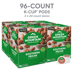 Green Mountain Coffee Roasters pouring brewed Southern Pecan into cup for quick enjoyment