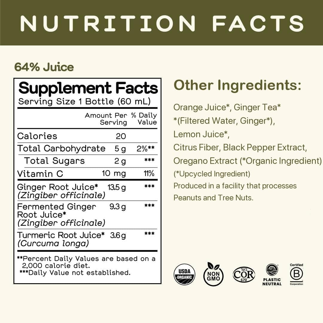 Greenhouse Juice Co. close-up of vibrant ginger turmeric texture, highlights cold-pressed freshness