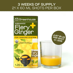 GREENHOUSE JUICE CO. close-up of fiery ginger liquid texture for potency