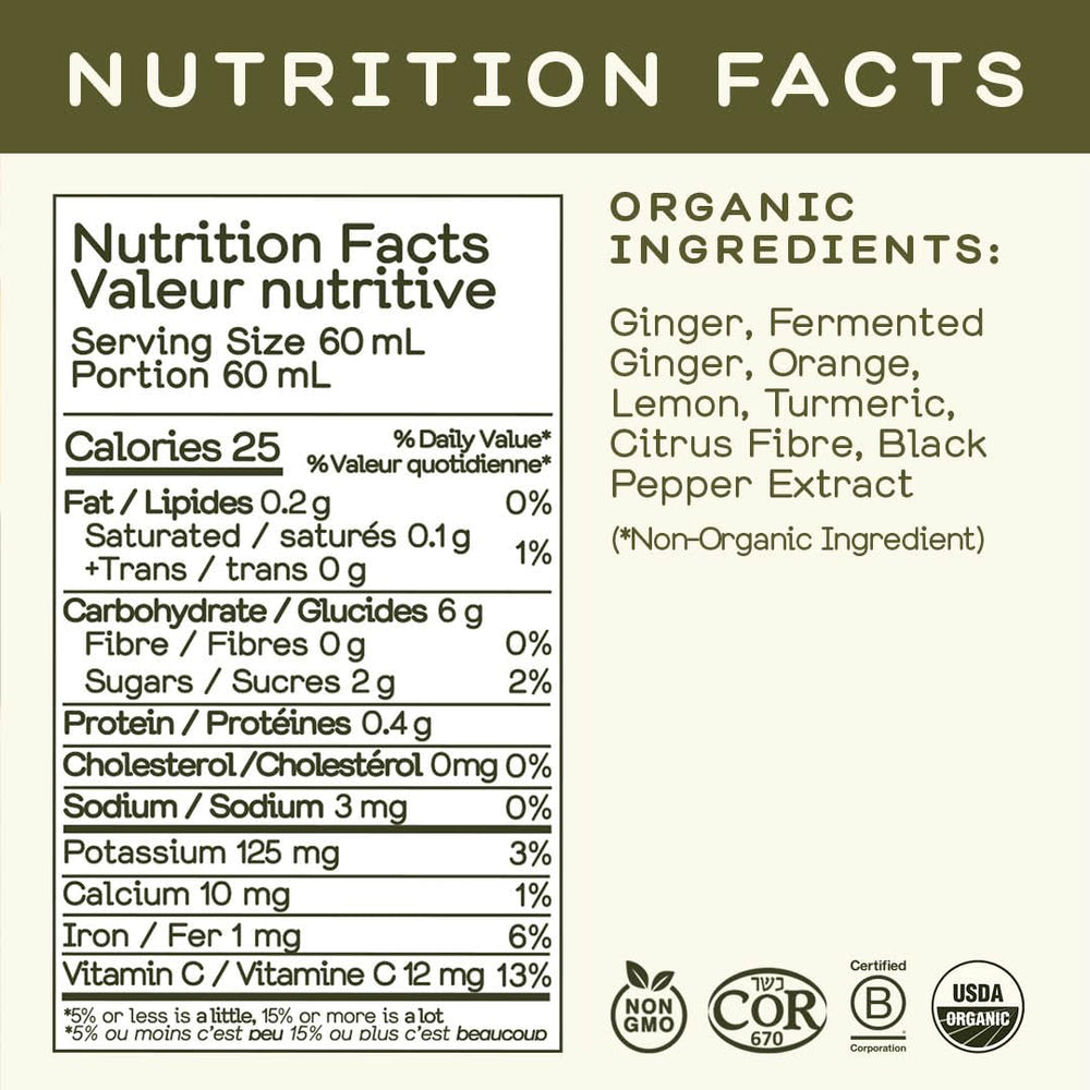 GREENHOUSE JUICE CO. label and ingredient list showing organic sourcing transparency
