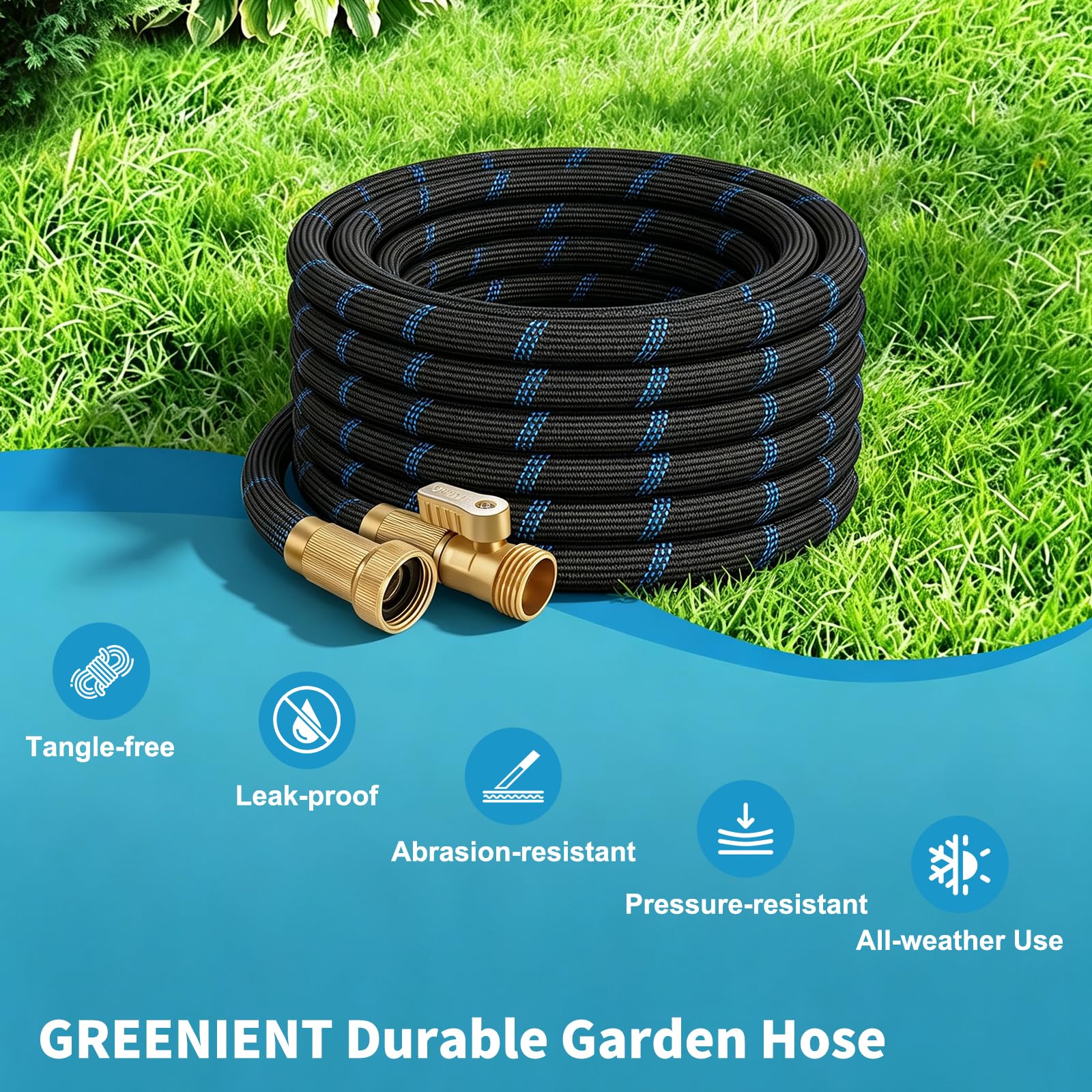 Greenient metal fittings and extra washers showing leak-proof connection benefit