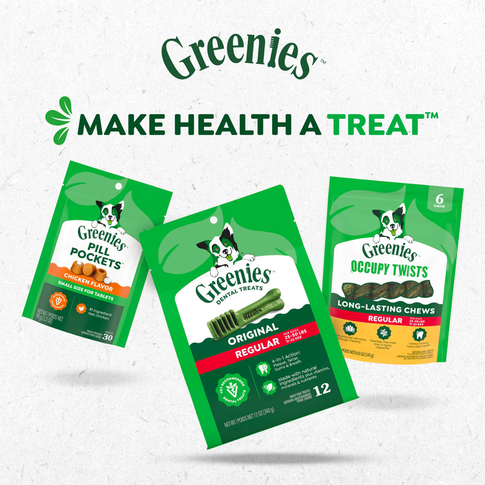 Happy dog accepting Greenies Anytime Bites demonstrating palatability and engagement