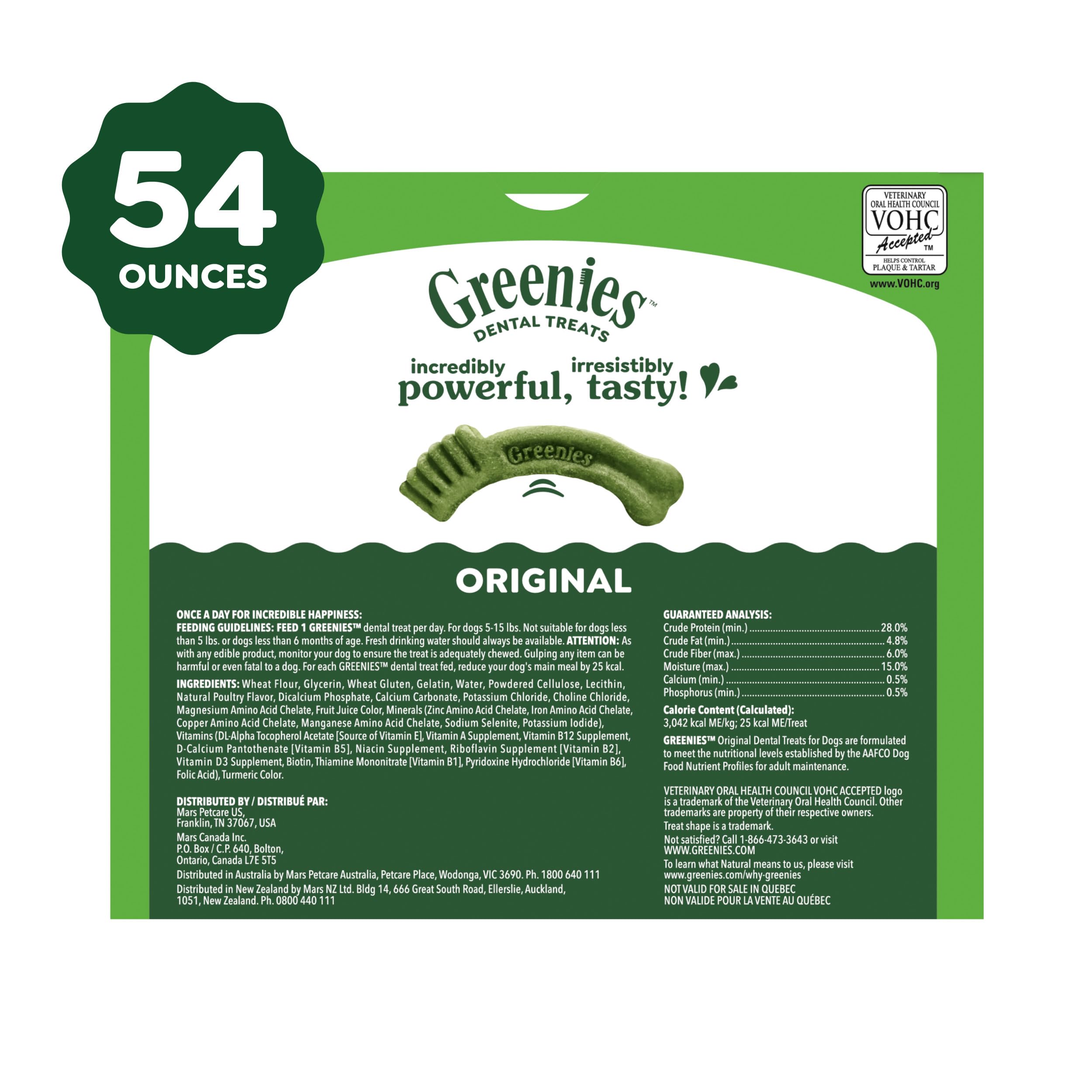 Greenies logo and veterinary recommendation seal emphasizing trusted brand