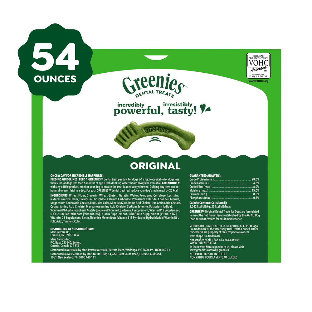 Greenies logo and veterinary recommendation seal emphasizing trusted brand