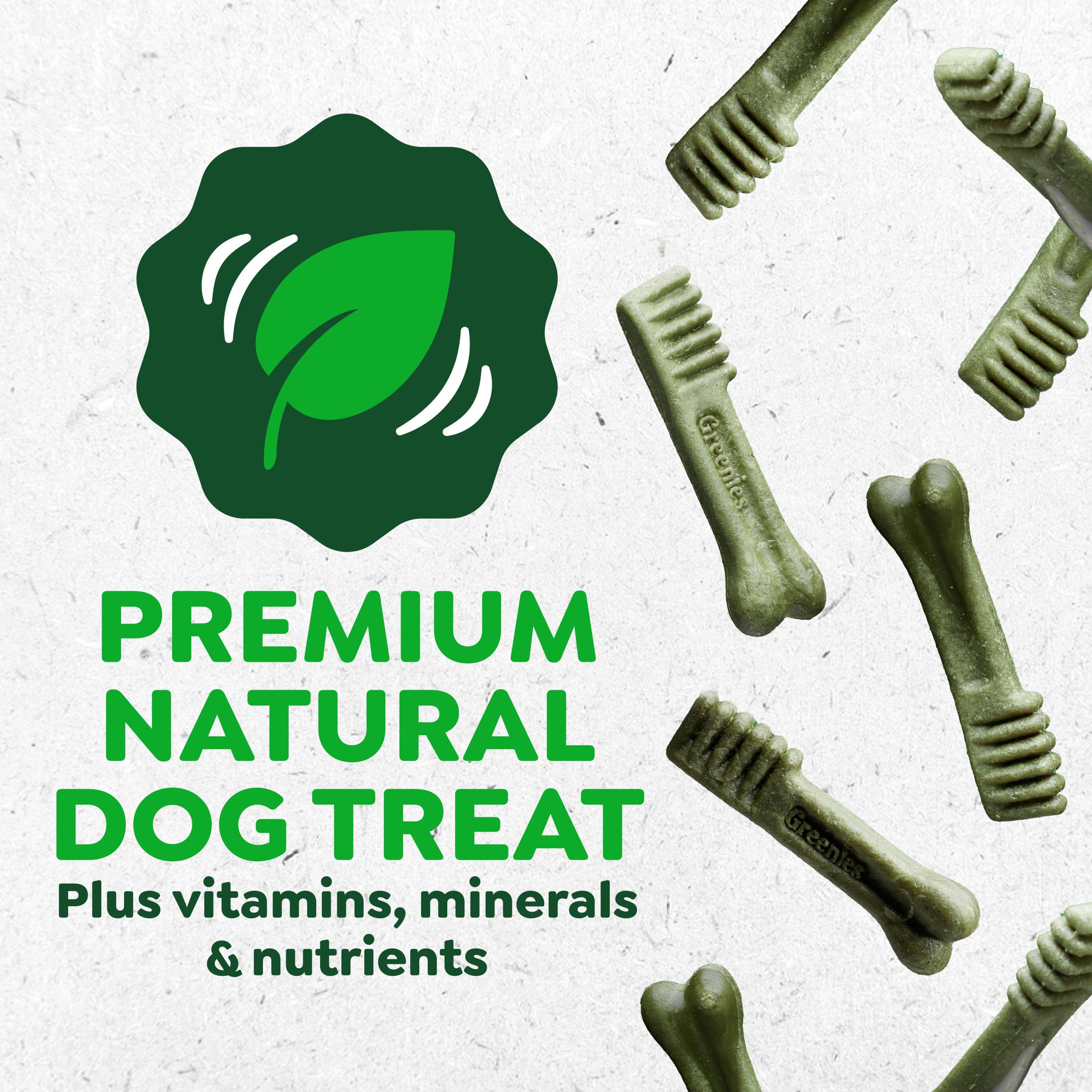 Open bag revealing Greenies chews emphasizing easy access and daily use