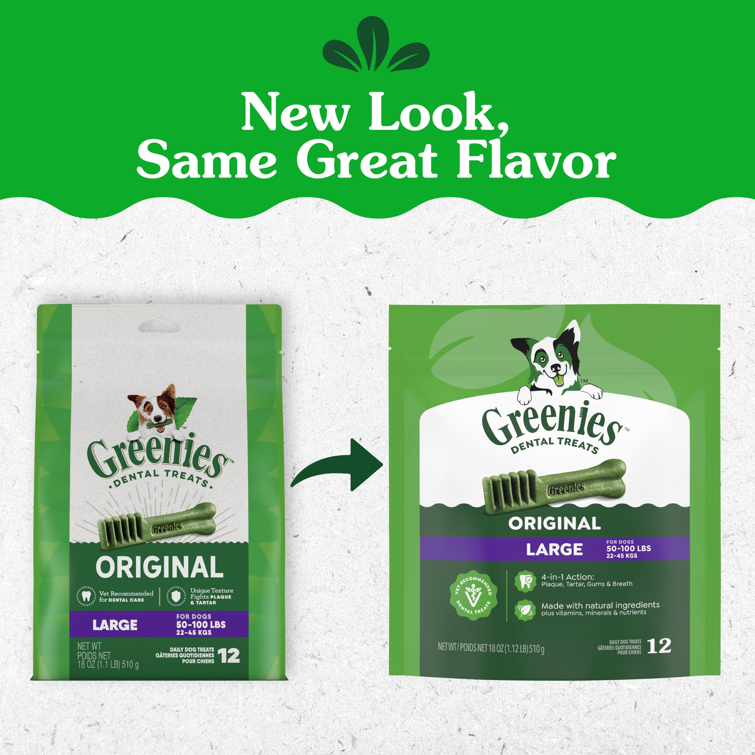 Greenies single chew close-up highlighting original flavor and chewability