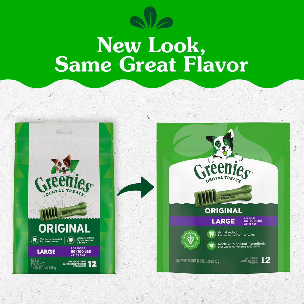 Greenies single chew close-up highlighting original flavor and chewability