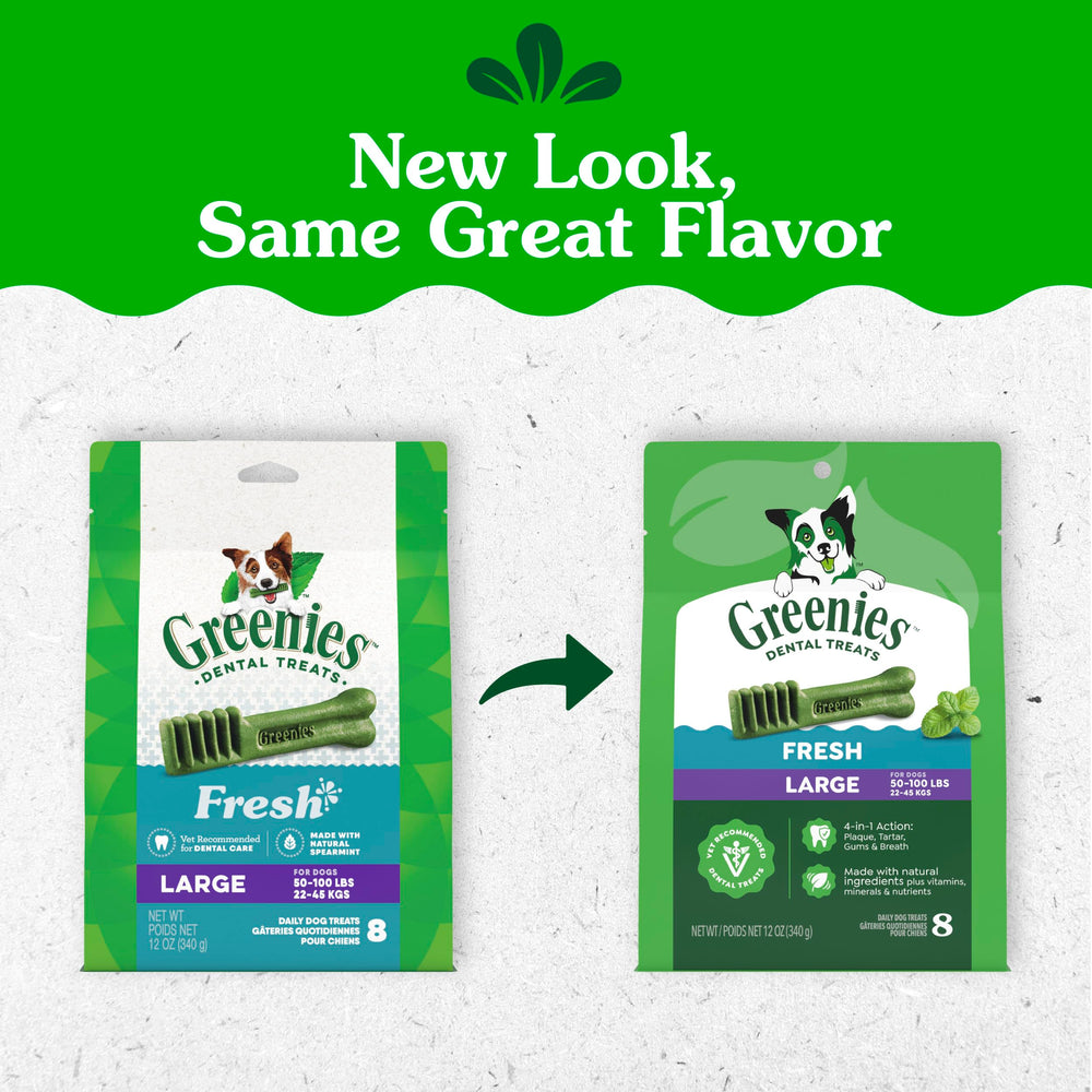 Close-up of a single Greenies chew showing chewable texture benefit
