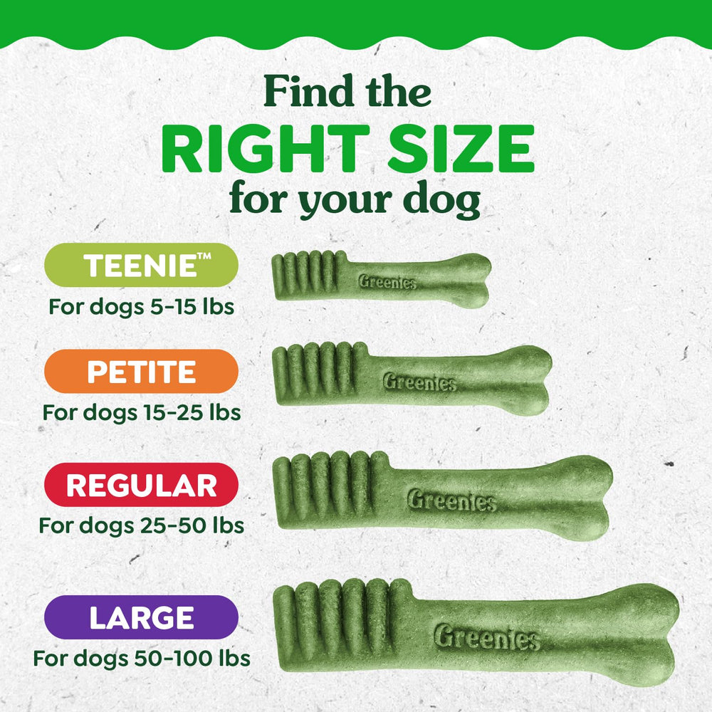 Open 30-count Greenies petite bag displaying quantity and easy storage