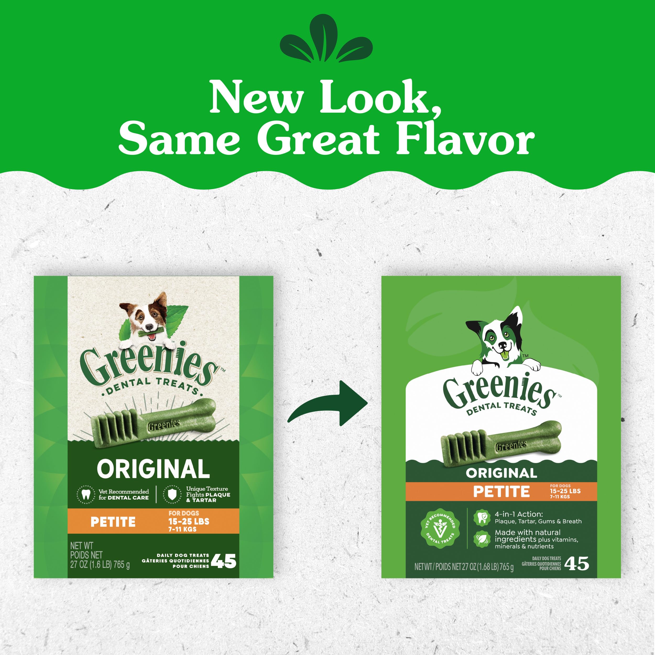 Greenies petite close-up texture highlighting pliable, rawhide-free benefit