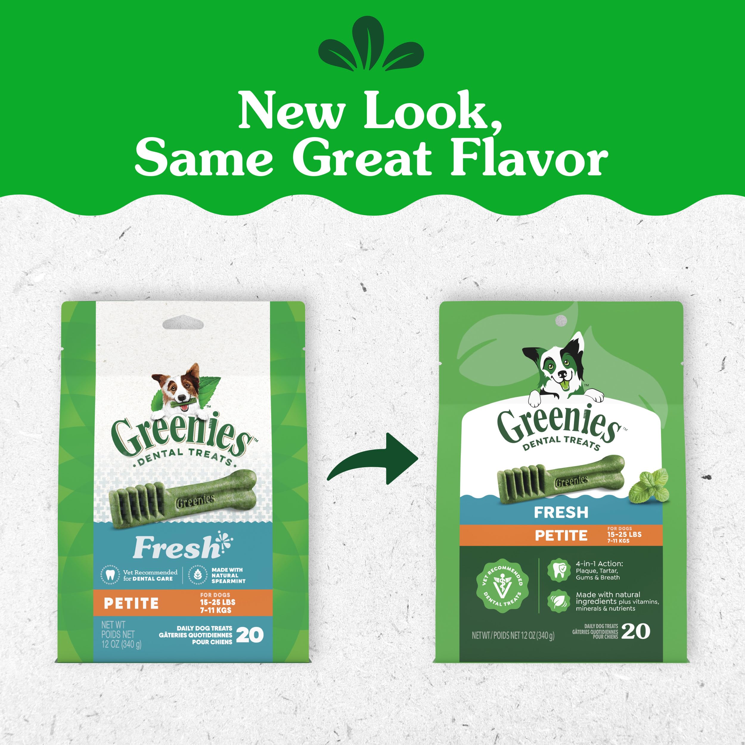 Greenies petitem close-up of chew texture to show cleaning surface benefit