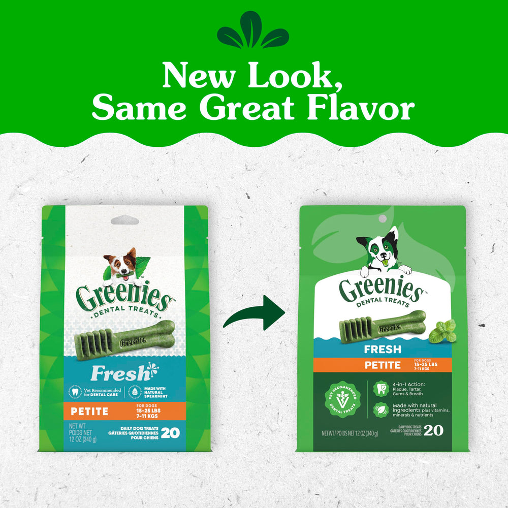 Greenies petitem close-up of chew texture to show cleaning surface benefit