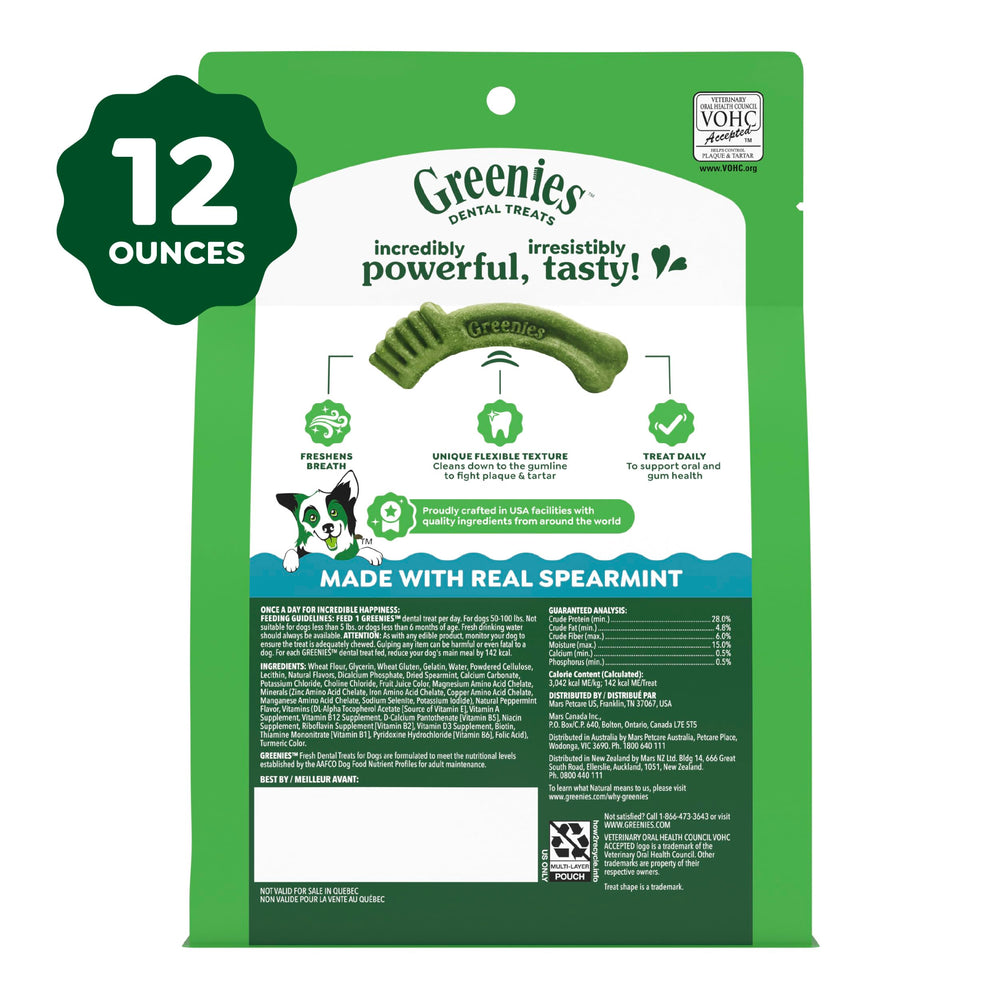 Package badge showing Greenies rawhide-free formula reassurance