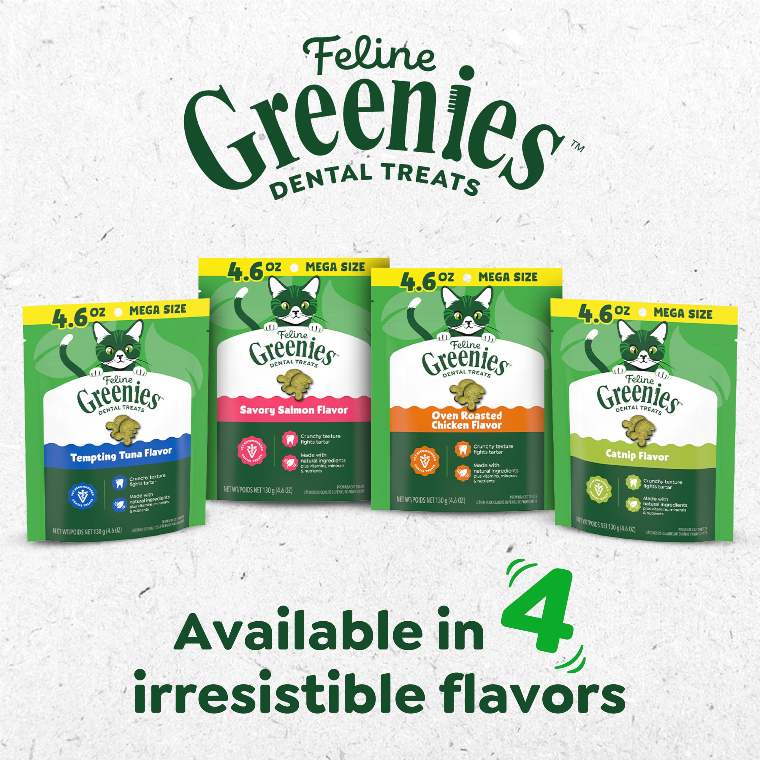 Ingredients panel on Greenies package highlighting natural ingredients used