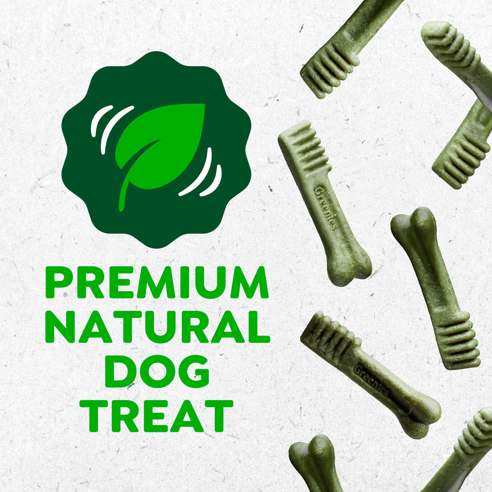 Greenies product label and nutritional panel highlighting natural ingredients