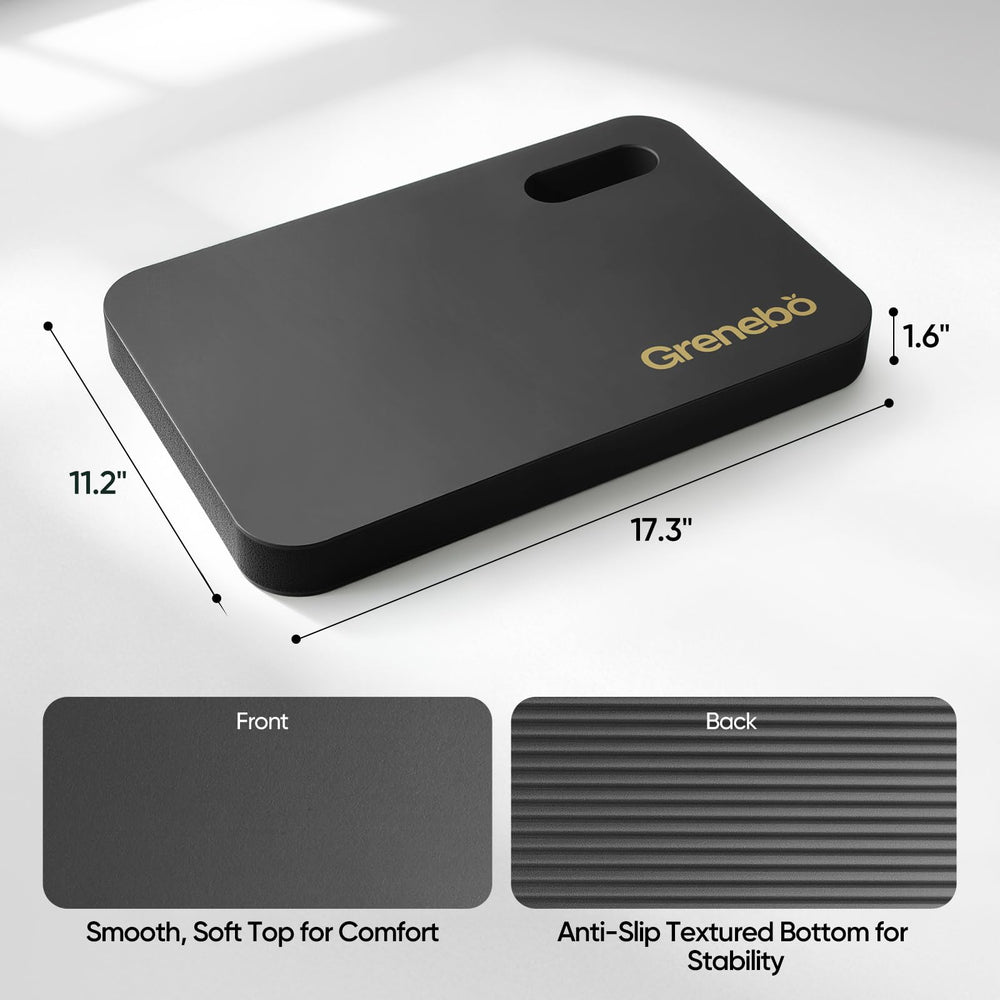 Grenebo kneeling pad on bathroom tile showing water resistance benefit