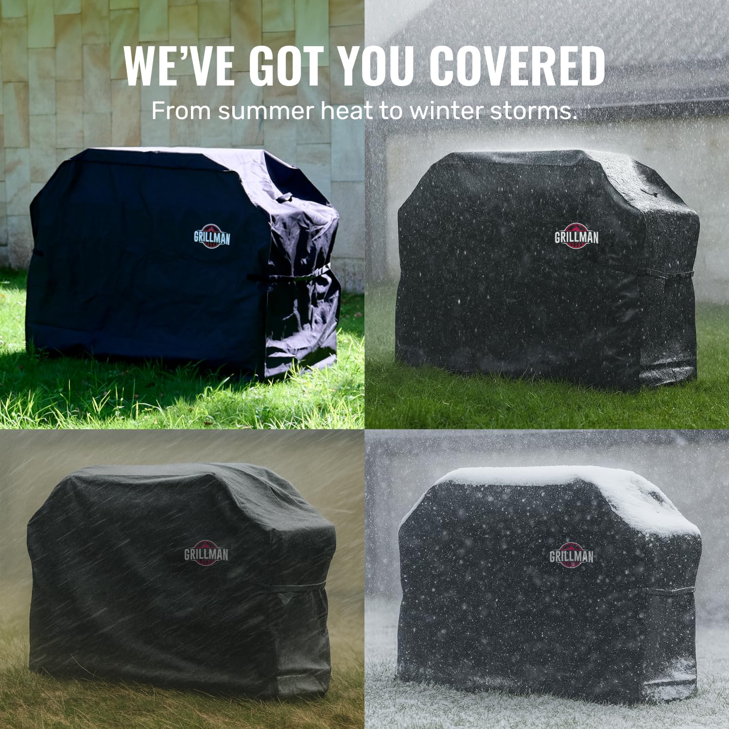 Grillman cover with water beading demonstration highlighting waterproofing