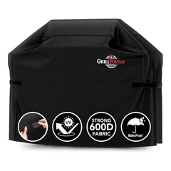 GrillTough front view of 58-inch cover showing full protection and neat fit
