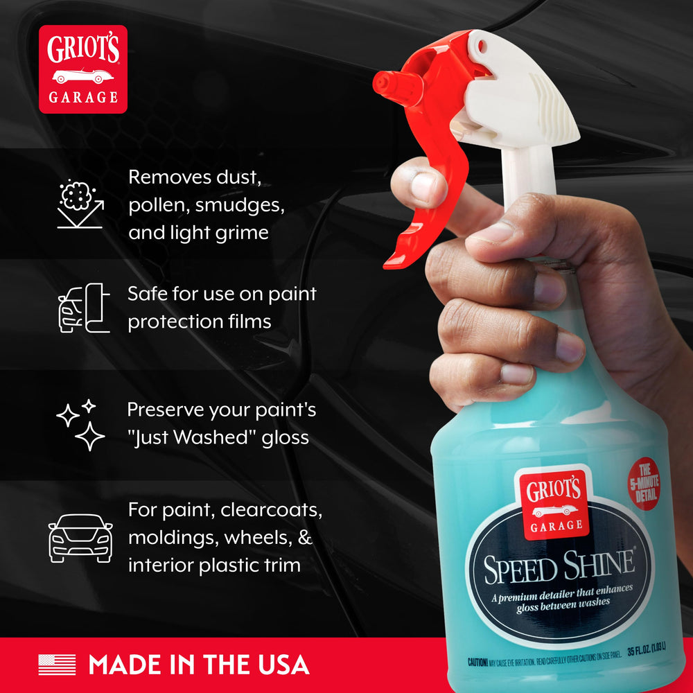 Griot's Garage Speed Shine close-up glossy paint finish highlighting sheen