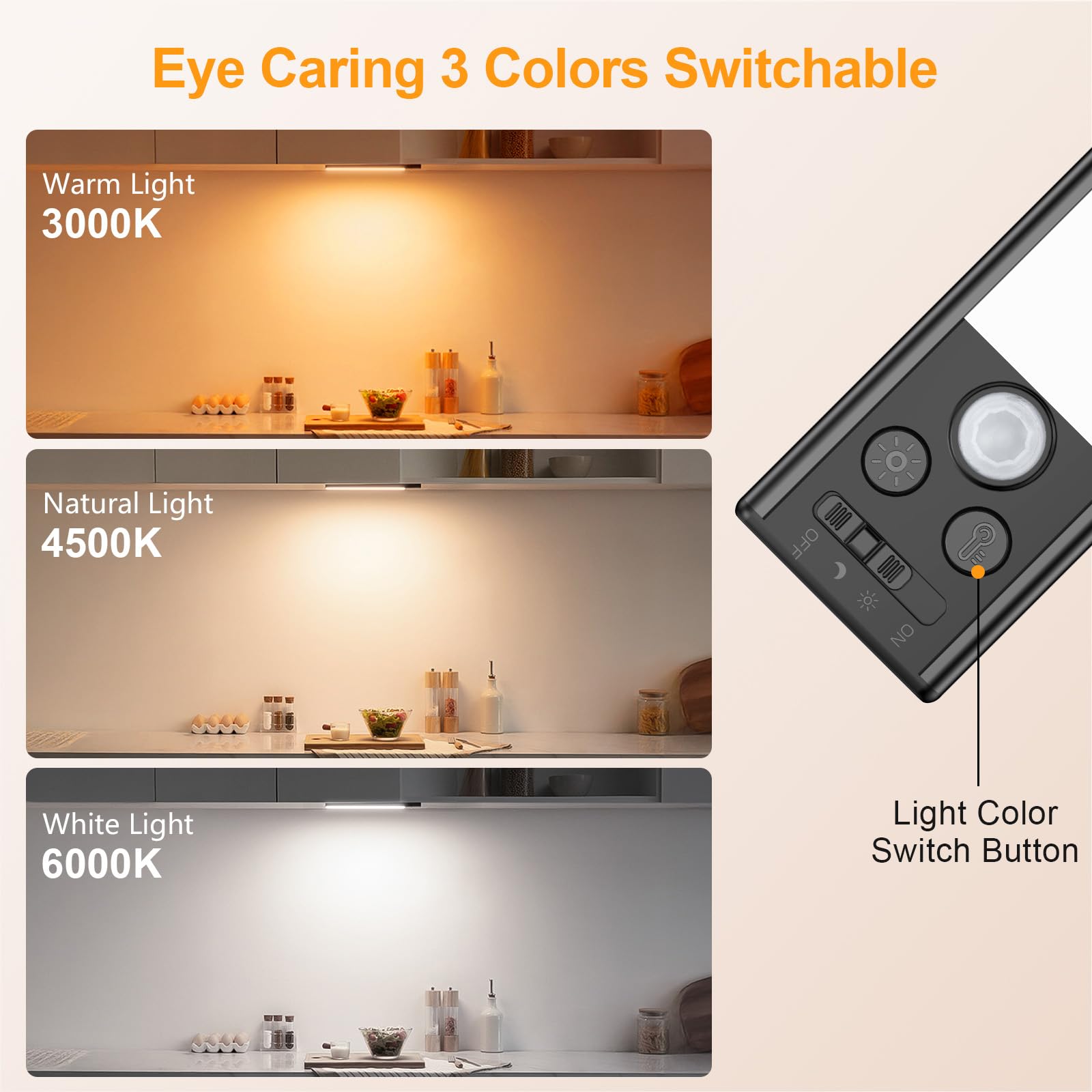Gritin installed under kitchen cabinet illuminating countertop for improved food prep safety