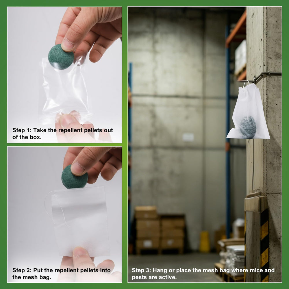 GRLEP pellets tucked inside kitchen cabinet supplying odor protection