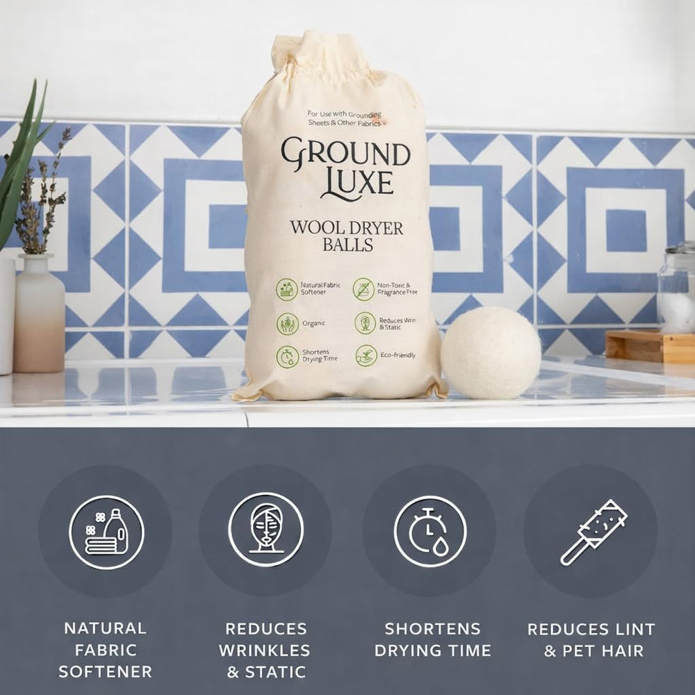GroundLuxe dryer balls tumbling in dryer improving drying speed