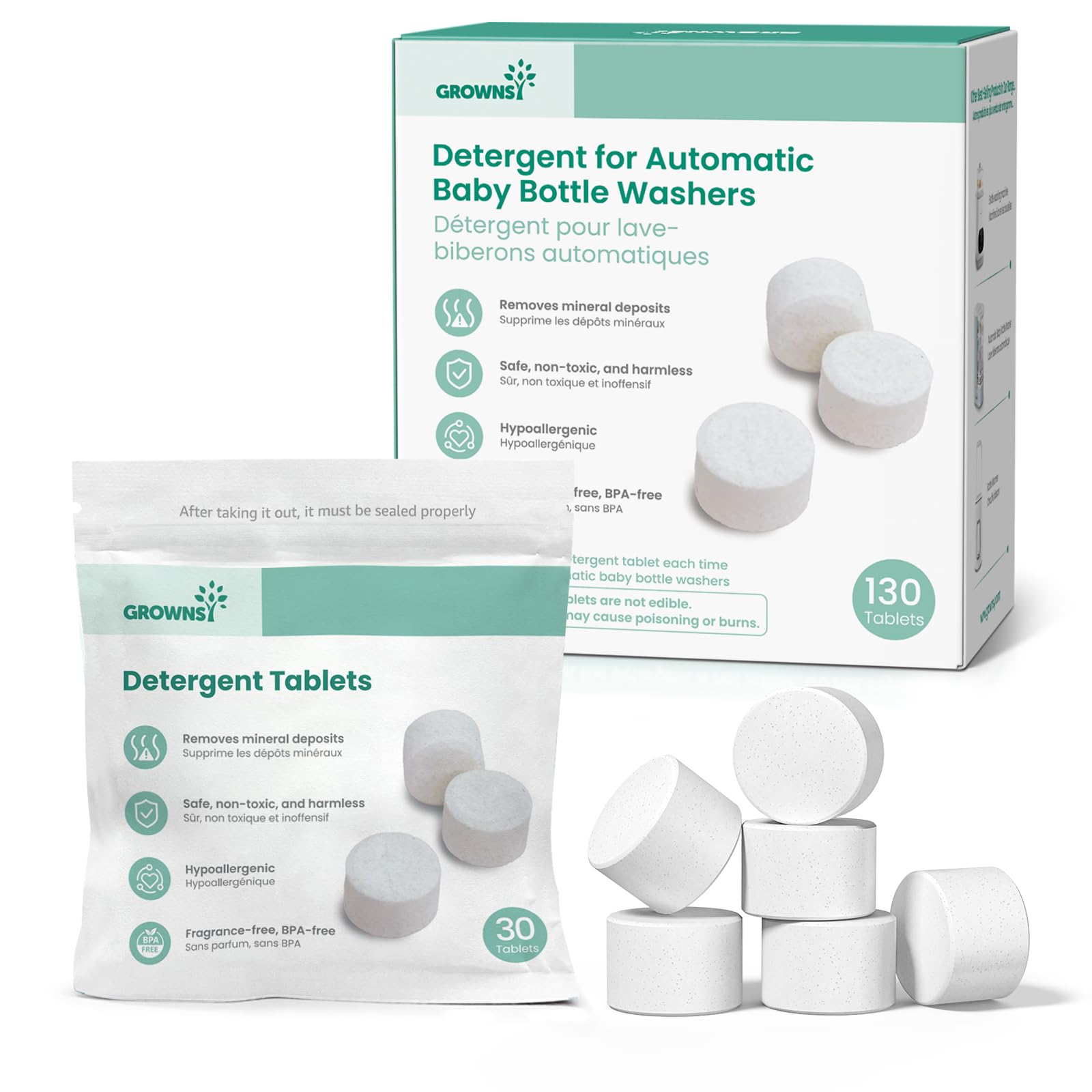 GROWNSY front packaging showing 130 tablets and benefits