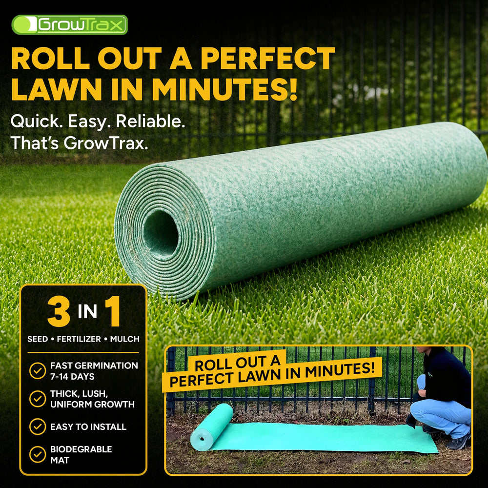 GROWTRAX in backyard being installed to create a uniform lawn