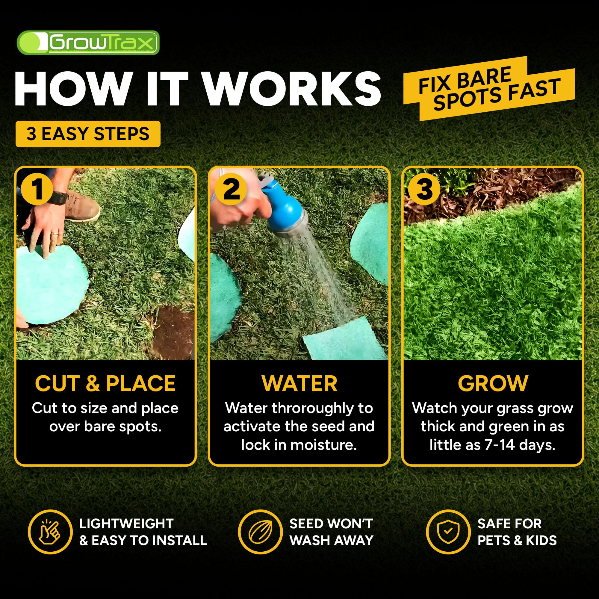 GROWTRAX small-bladed Bermuda rye lawn texture for attractive turf
