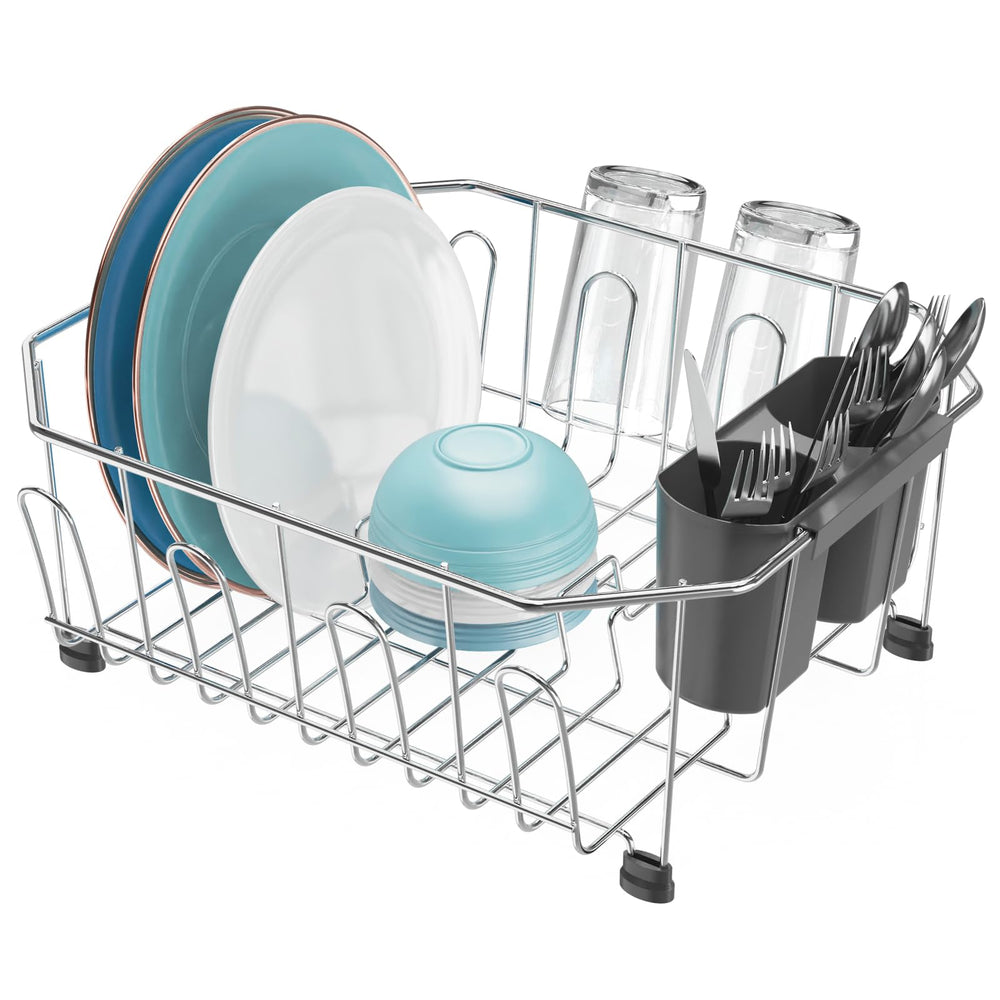 GSlife front view of small sink rack showing compact layout and organized drying