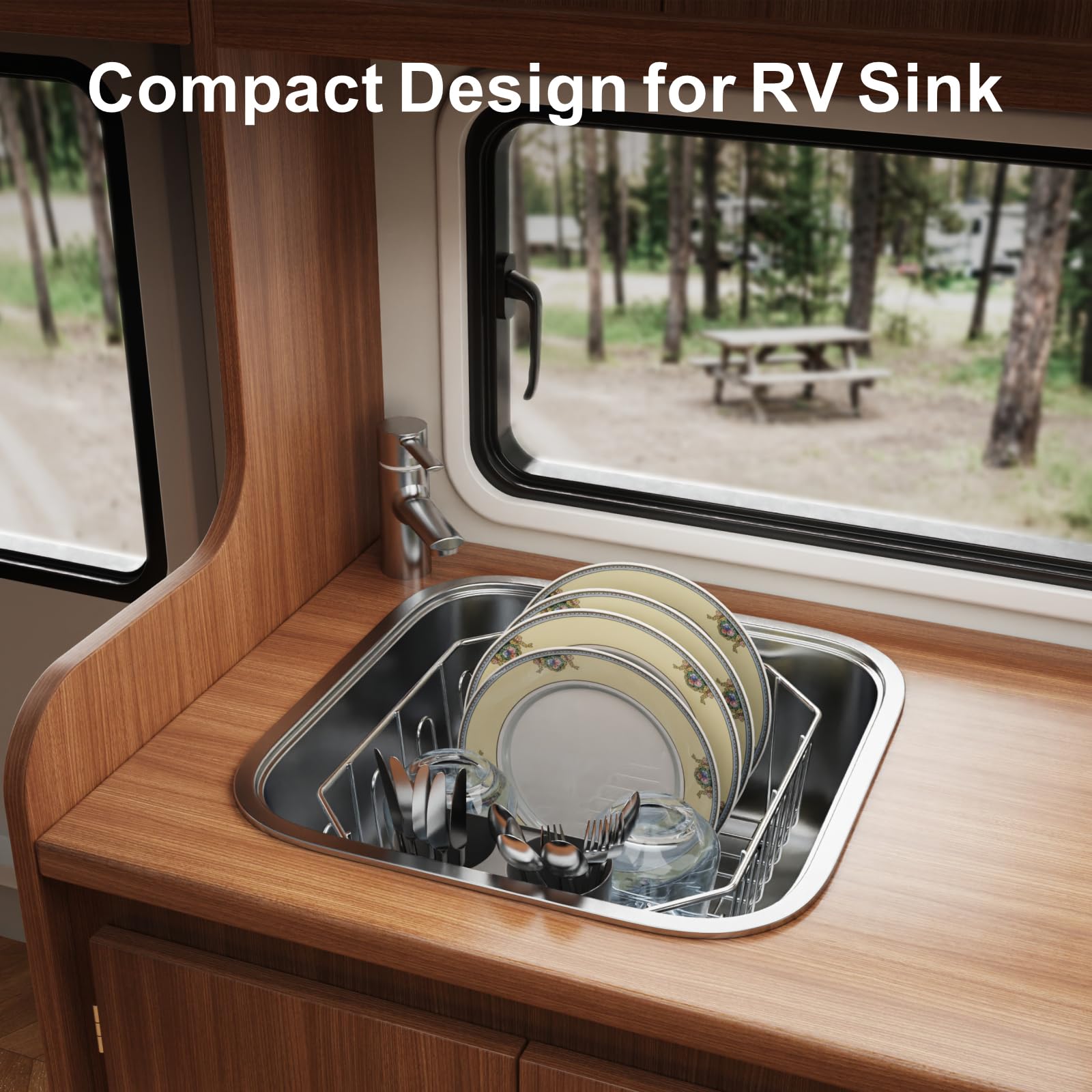 GSlife rack installed in a small sink demonstrating fit and convenience