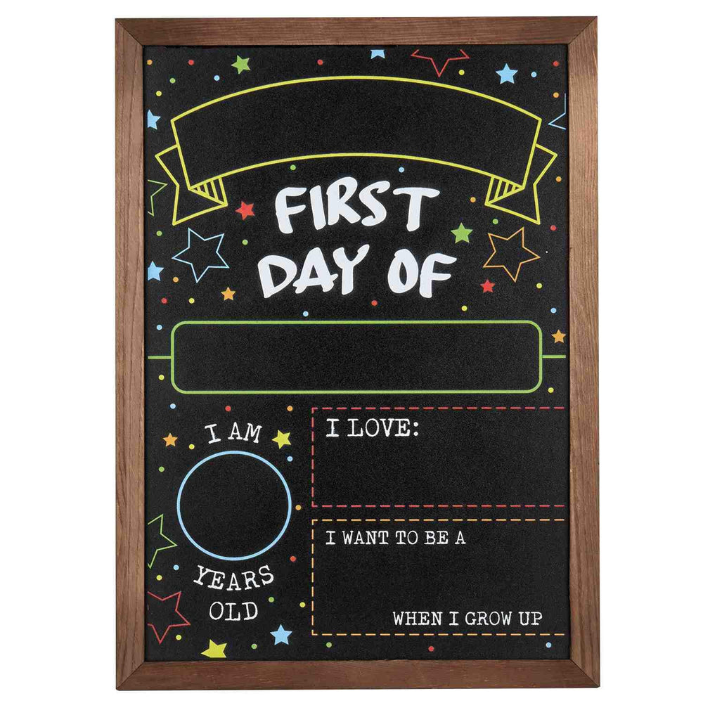 GSM Brands front view framed chalkboard for clear school photos