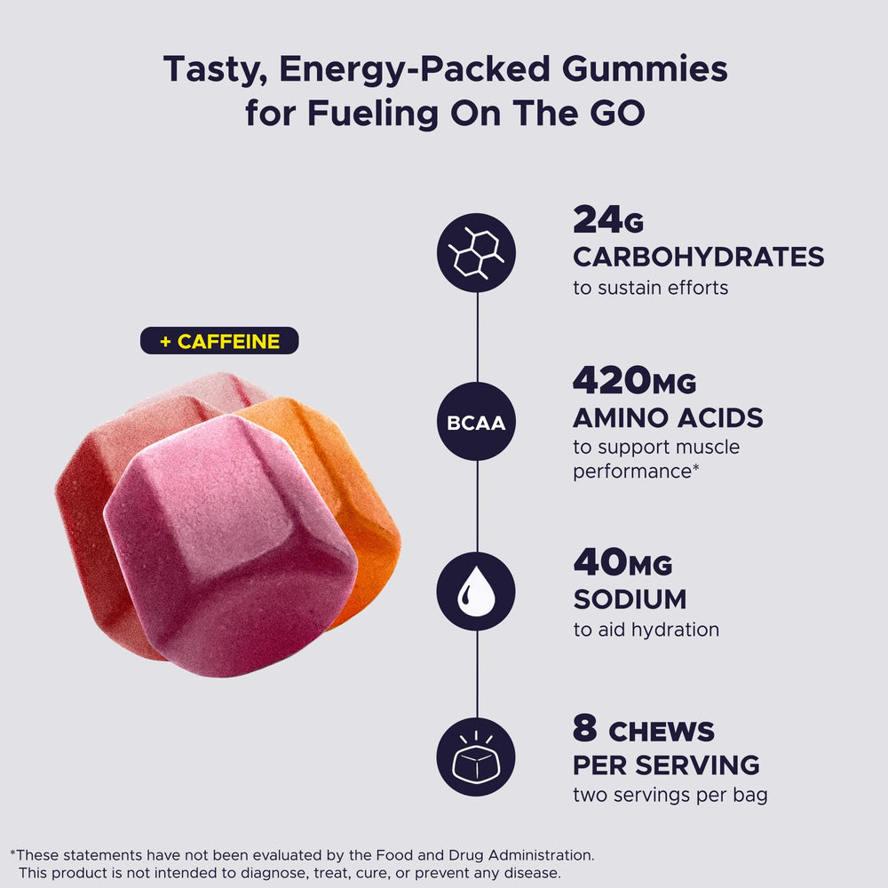 GU Energy chew close-up texture highlighting chewable energy convenience