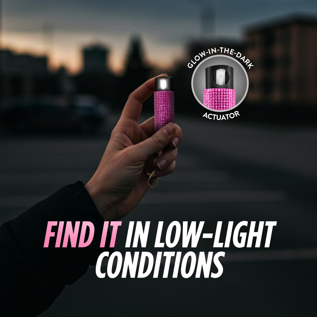 Guard Dog Security keychain in hand demonstrating portability and ease