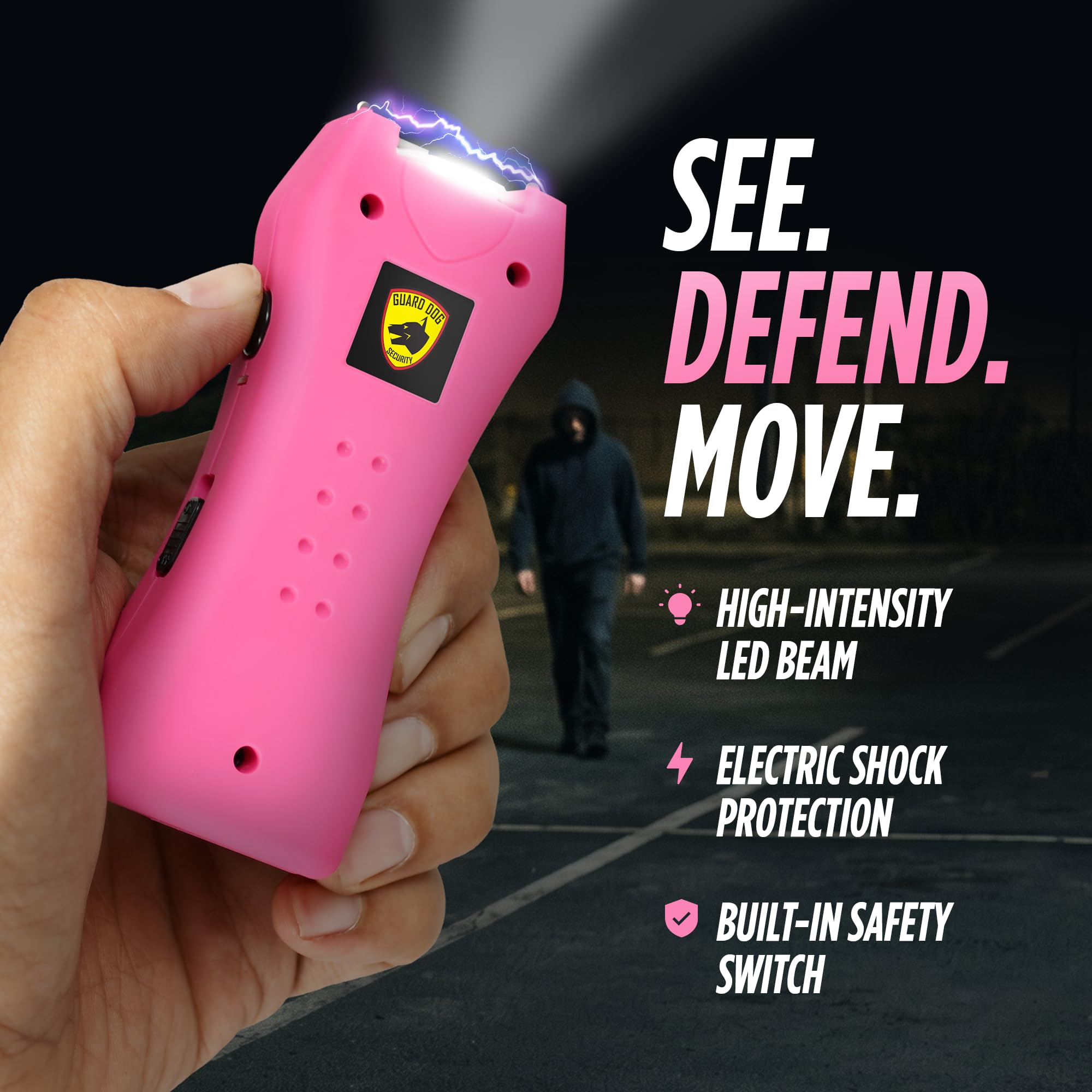 Guard Dog Security pepper spray detail highlighting rhinestone case and quick access