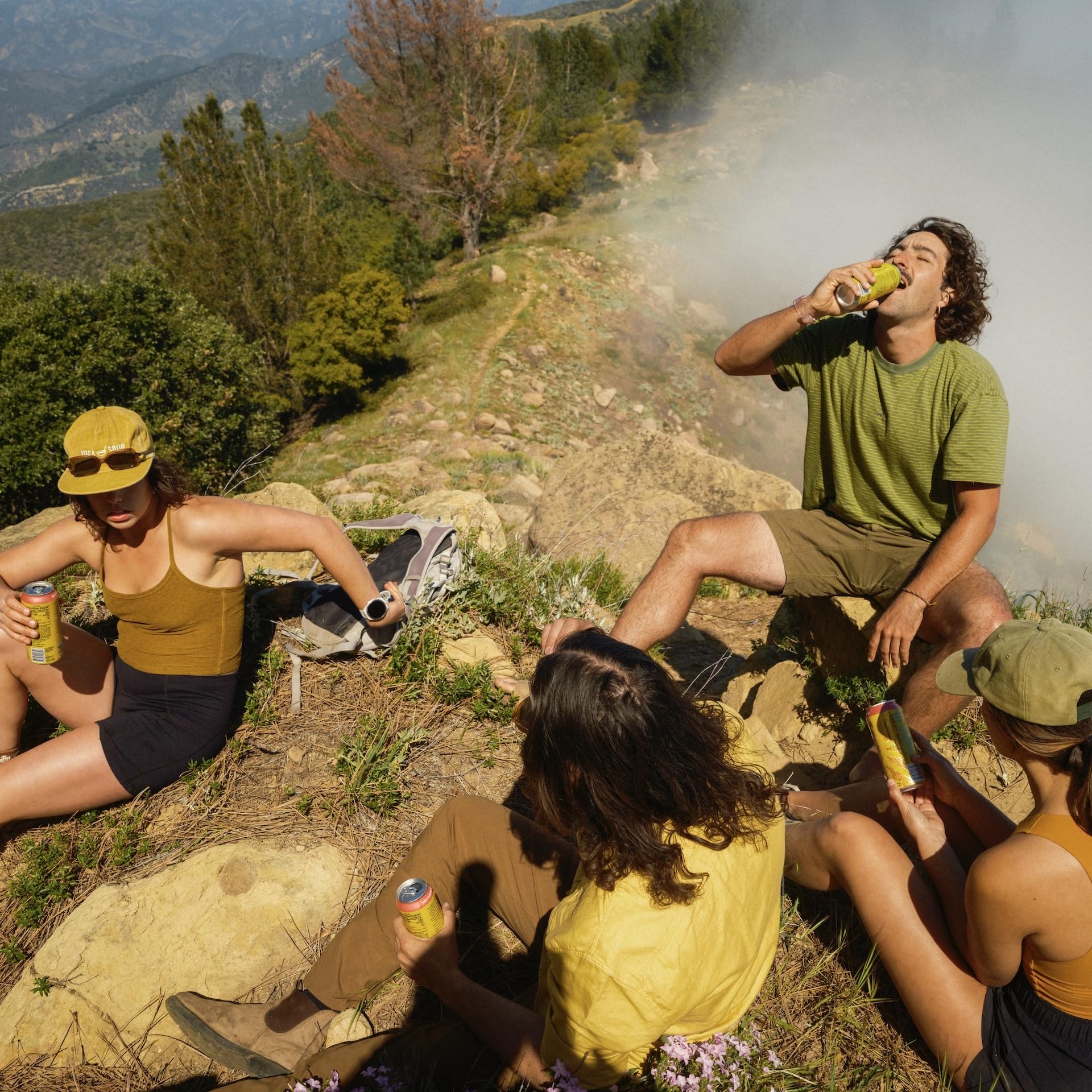 Guayaki can poured over ice demonstrating chillable citrus refreshment