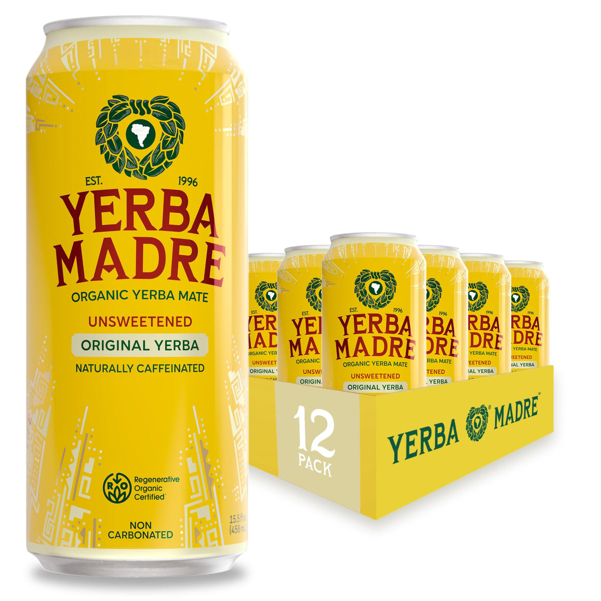 Guayaki Yerba Madre front can showing clean design and benefits