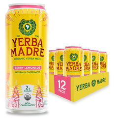 Guayaki Yerba Madre front can showing berry lemonade branding and refreshment