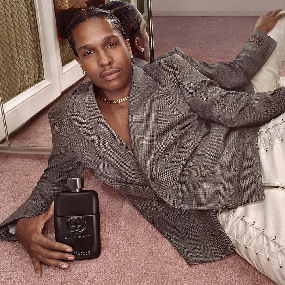 Evening lifestyle scene with Gucci Guilty portraying stylish night readiness