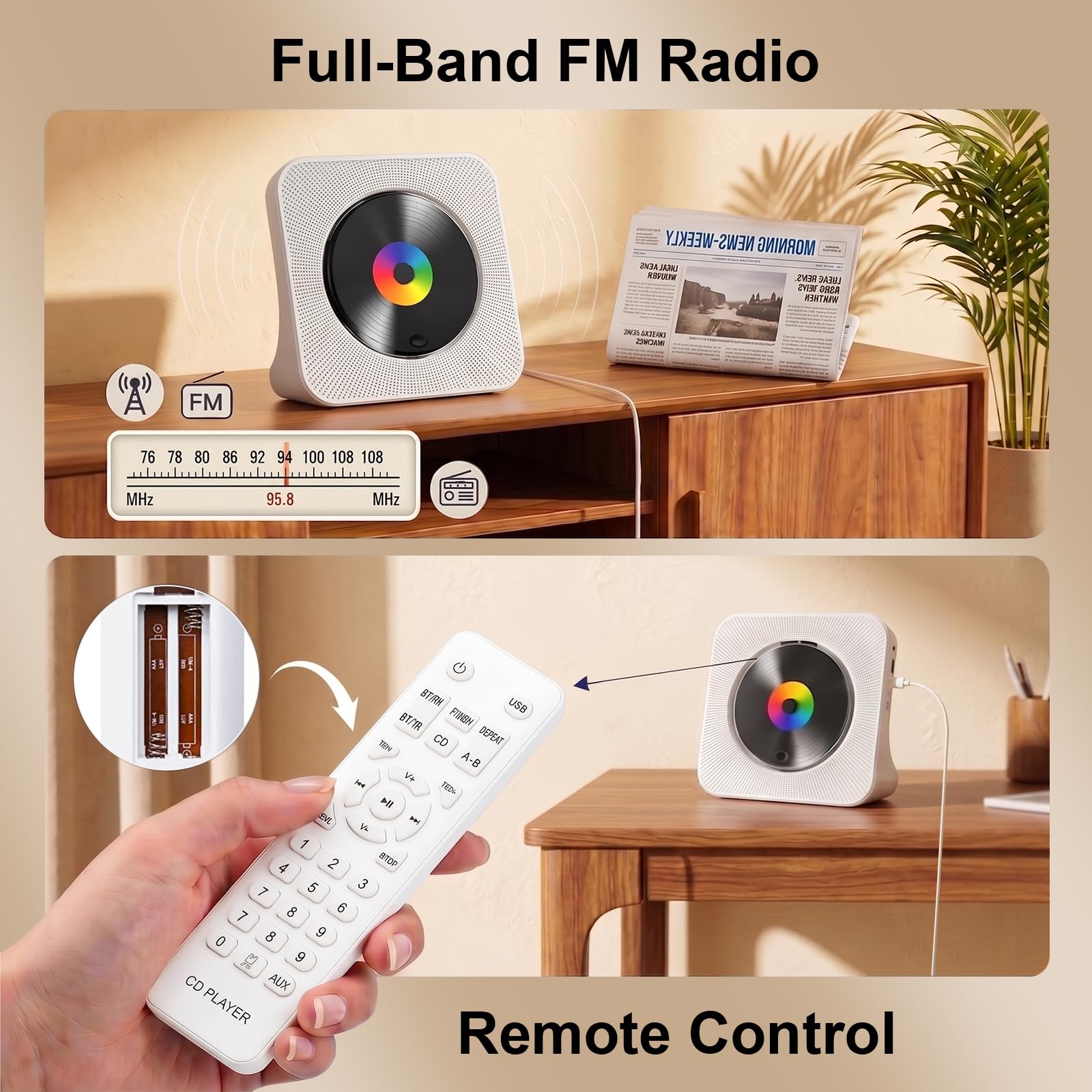 Gueray back ports and 3.5mm aux input highlighting wired connections for reliability