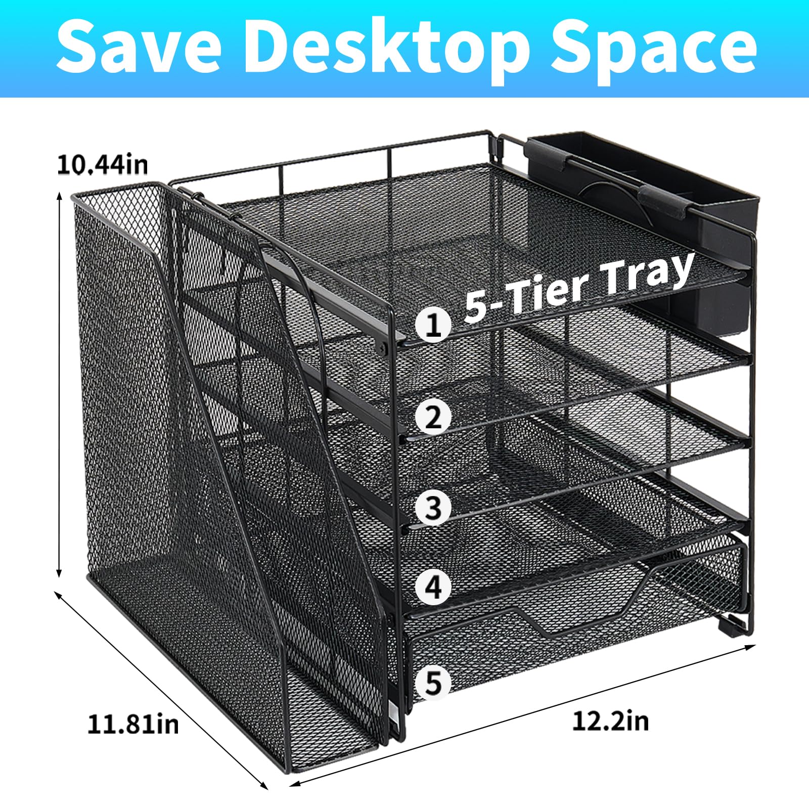 Gugsey close-up of side two-slot pen holder keeping pens upright and accessible