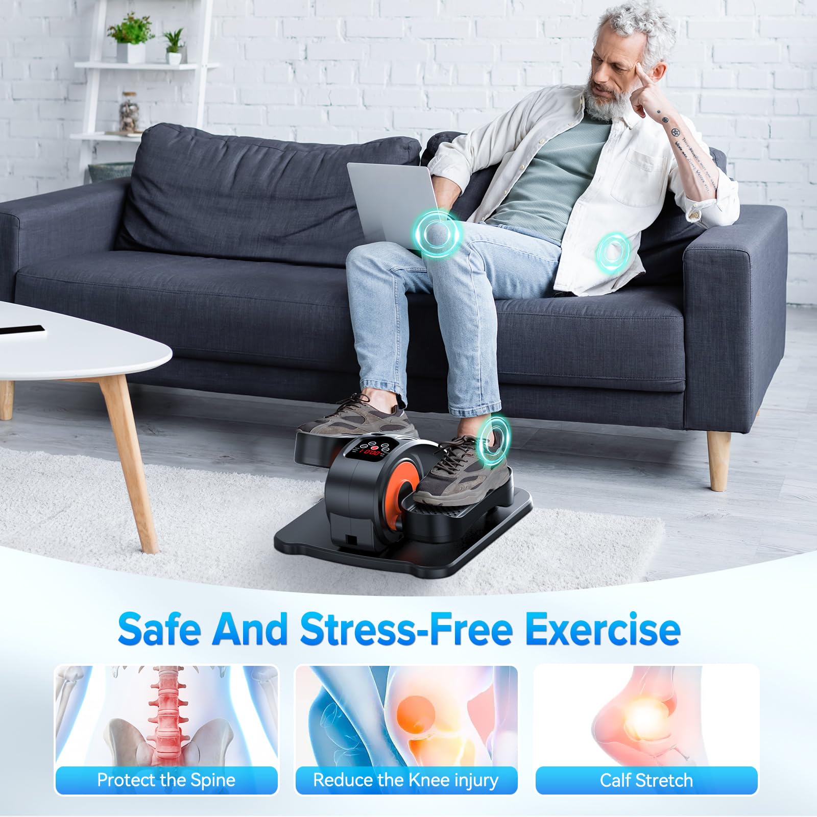 GUGTTR in use at a desk demonstrating quiet exercise while working